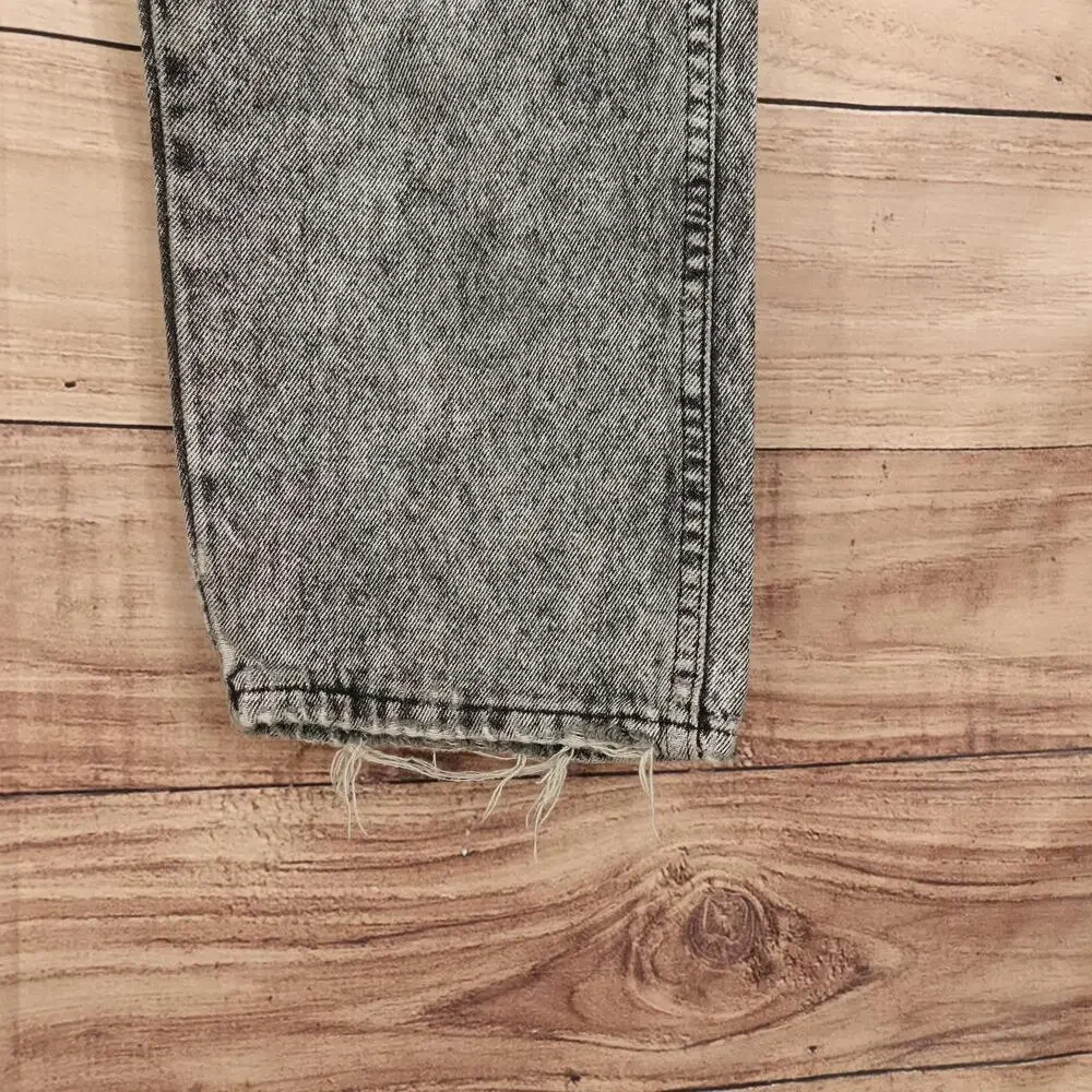 Vintage Wrangler Jeans 36x32 (33x30) Gray Acid Wash Denim Punk Patches DBEAT